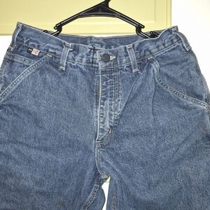 Carhartt Men's Relaxed Fit Dark Blue Denim Carpenter Work Jeans